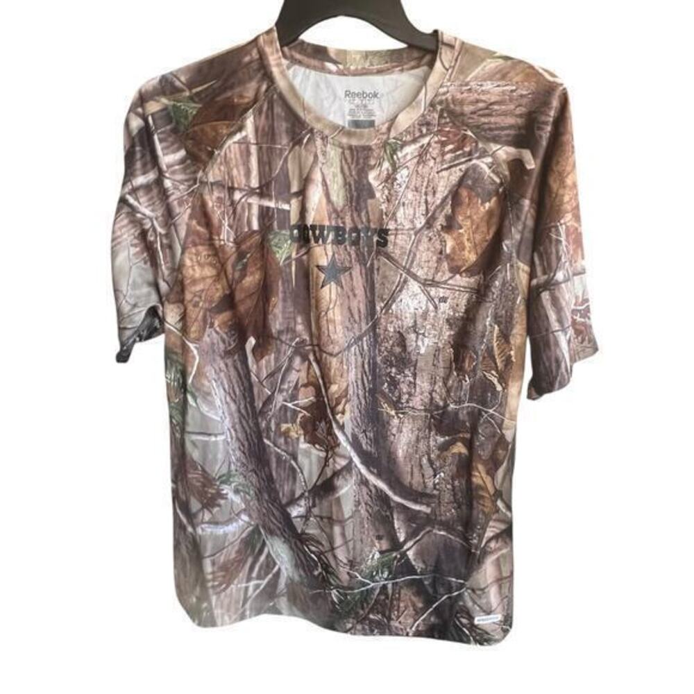 Realtree Dallas Cowboys NFL camo dri fit Reebok men’s short sleeve sz L